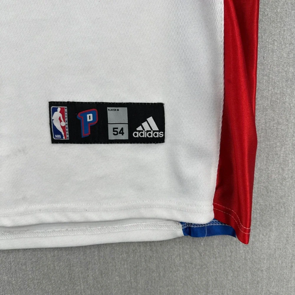 Allen Iverson Adidas Jersey Mens 54 XL White Detroit Pistons 1 Basketball NBA